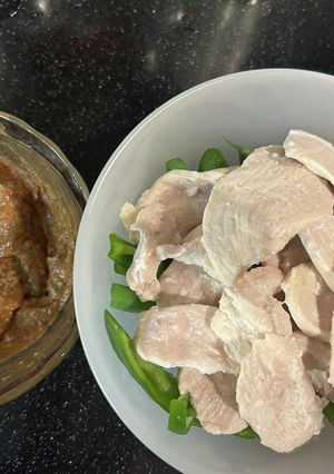 ピーマンサヤインゲン鶏胸肉の棒棒鶏風-レシピのメイン写真