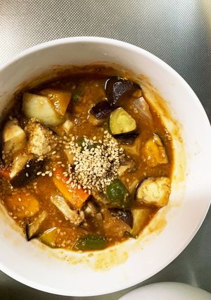 根菜茄子コク旨さっぱり味噌味温野菜サラダ-レシピのメイン写真