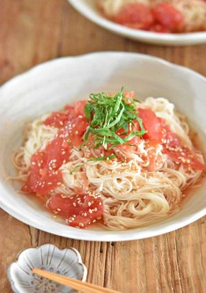 トマトと大葉のイタリアン風そうめん-レシピのメイン写真