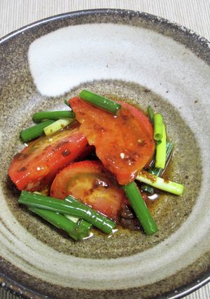 トマトと葱の豆板醤和え-レシピのメイン写真