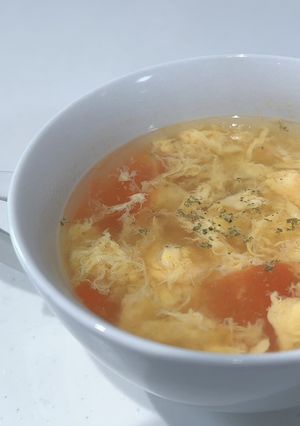 ズボラ流☆トマトと卵のコンソメスープ-レシピのメイン写真