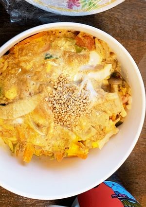 お一人様野菜たっぷりコク旨キムチ親子丼風-レシピのメイン写真