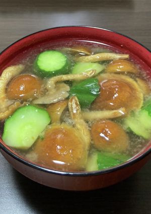 キュウリとなめこの味噌汁-レシピのメイン写真