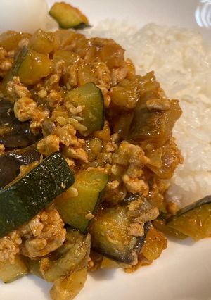 簡単!茄子とズッキーニの豚キーマカレー-レシピのメイン写真