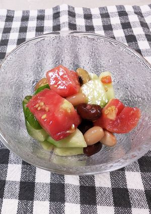 夏野菜とお豆の中華風サラダ-レシピのメイン写真