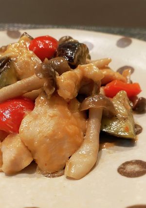 鶏ムネ肉と茄子のスイチリマヨ炒め-レシピのメイン写真