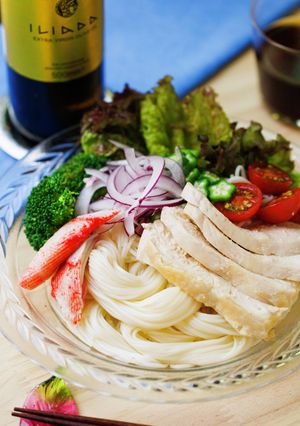 レンジチキンのパワーサラダそうめん-レシピのメイン写真