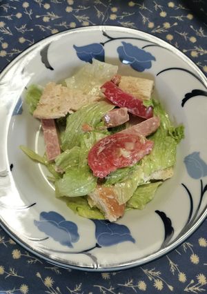 スパムとパンのサワークリームサラダ-レシピのメイン写真