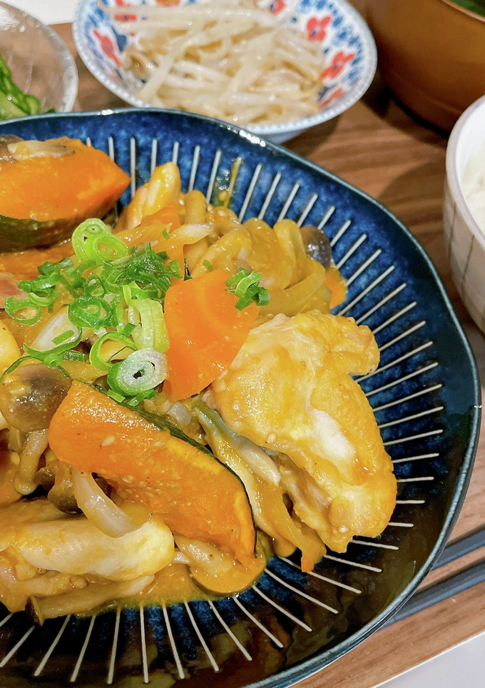 鶏とかぼちゃのごま味噌炒め-レシピのメイン写真