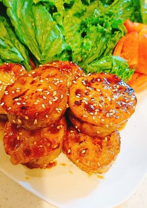 ✿蓮根&ひき肉のサンド照り焼き✿-レシピのメイン写真