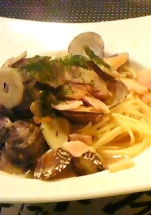 あさりと筍のにんにく醤油スープパスタ-レシピのメイン写真