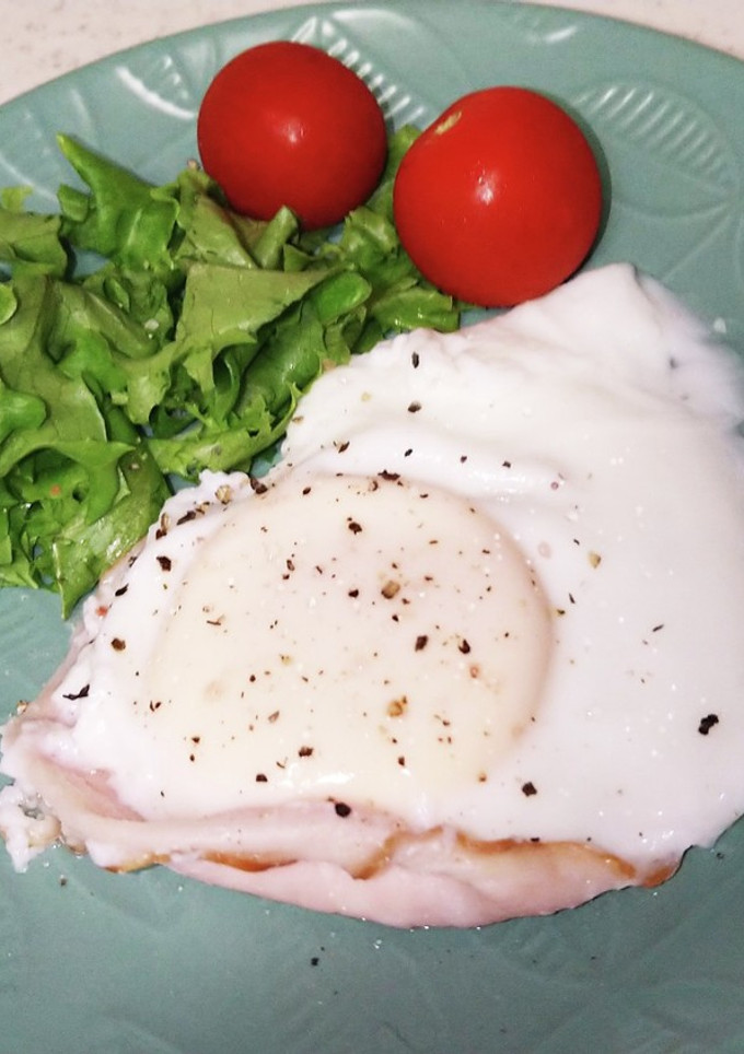 ハムエッグ　半熟目玉焼き-レシピのメイン写真