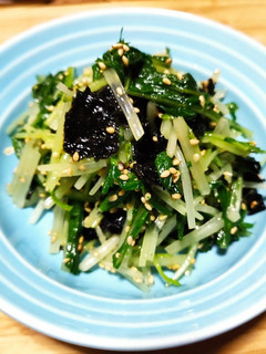 みず菜と焼き海苔のごま油和え-レシピのメイン写真
