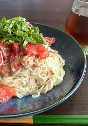 ツナとトマトの塩レモンそうめん-レシピのメイン写真