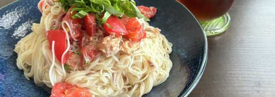ツナとトマトの塩レモンそうめん