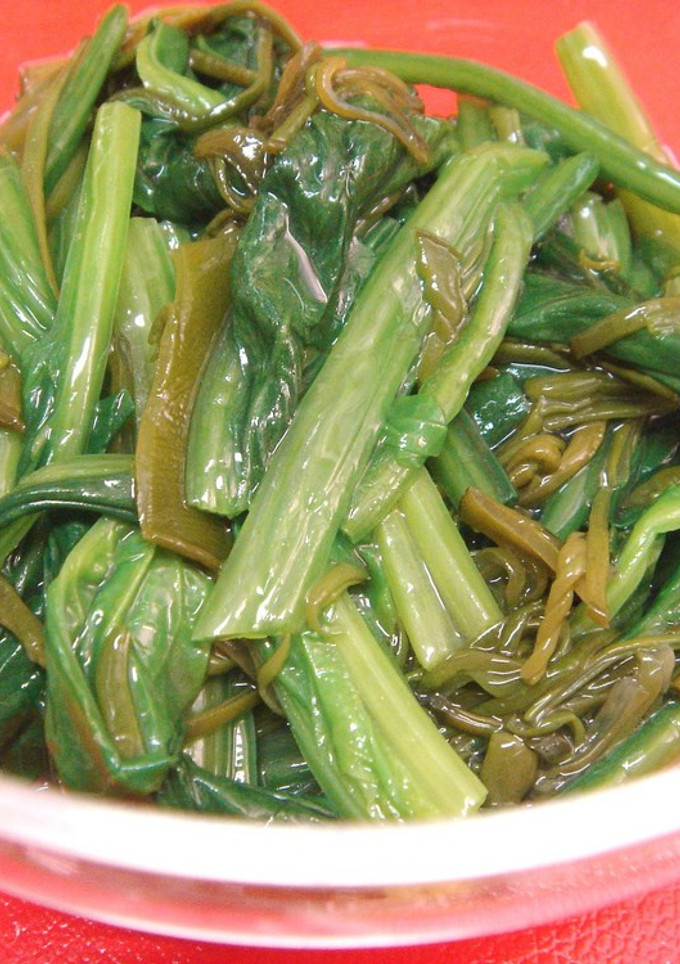 ほうれん草と（味付き）めかぶの和え物-レシピのメイン写真