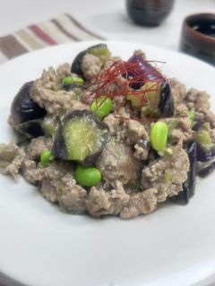 (^^)!ナスとゴロゴロひき肉の味噌炒め-レシピのメイン写真