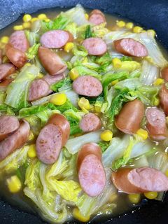 白菜とウインナーのコンソメバター煮-レシピのメイン写真