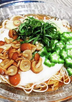 超簡単！夏バテ防止ネバネバそうめん！-レシピのメイン写真