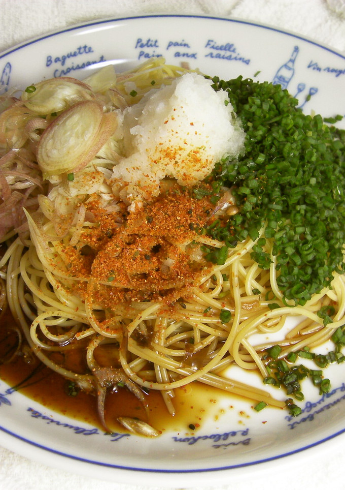 無添加　みょうがと葱の七味おろしパスタ-レシピのメイン写真