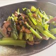 小松菜と豚肩ロース肉のオイスター炒め