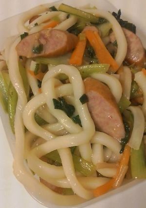 冷蔵庫にあるもので焼うどん(ゆず胡椒味)-レシピのメイン写真