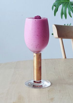 砂糖なし☆爆速ラズベリー☆バナナジュース-レシピのメイン写真