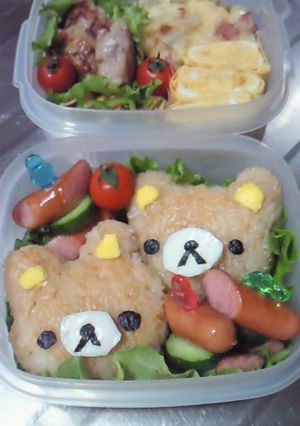 キャラ弁★リラックマの焼きおにぎり弁当♪-レシピのメイン写真