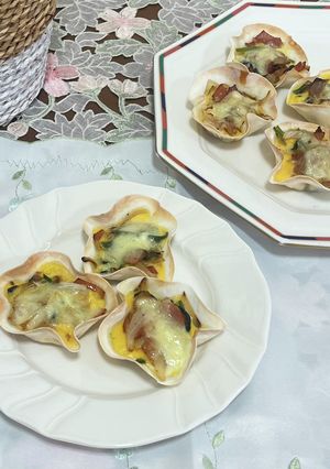 簡単！餃子の皮を使った豆乳キッシュ-レシピのメイン写真