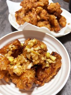 鶏もも肉のからあげと白ネギたっぷりのタレ-レシピのメイン写真