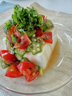 夏野菜のサラダ冷ややっこ-レシピのメイン写真