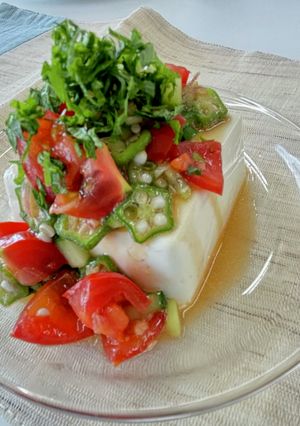 夏野菜のサラダ冷ややっこ-レシピのメイン写真