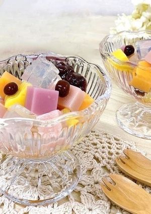 フルーツ甘酒寒天あんみつ♪-レシピのメイン写真