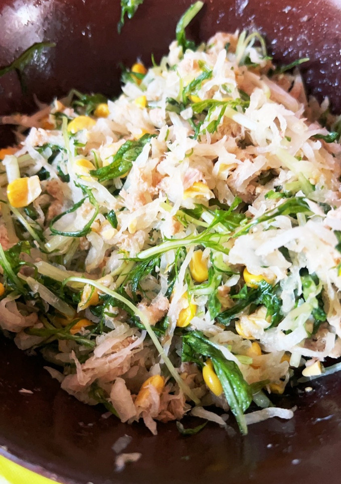 簡単！　和風サラダ　大根と水菜とツナ入り-レシピのメイン写真