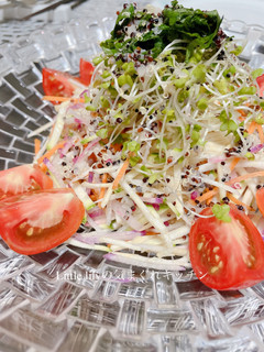 千切り野菜サラダ チアシードドレッシング-レシピのメイン写真