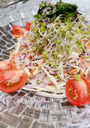 千切り野菜サラダ チアシードドレッシング-レシピのメイン写真