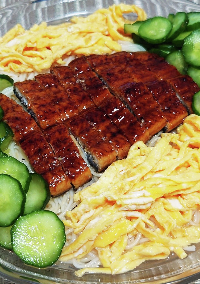 超簡単！うなたまきゅうり素麺！土用の丑-レシピのメイン写真