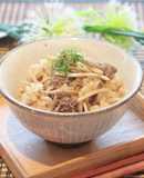 ごぼうと牛肉の炊き込みごはん
