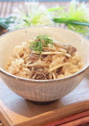 ごぼうと牛肉の炊き込みごはん-レシピのメイン写真