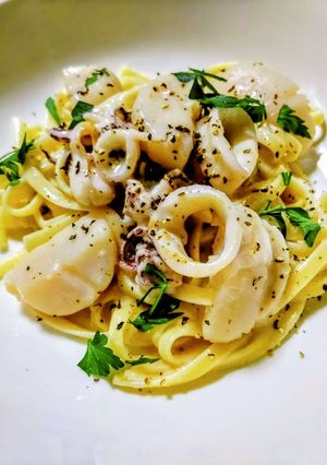 魚介のレモンクリームパスタ-レシピのメイン写真