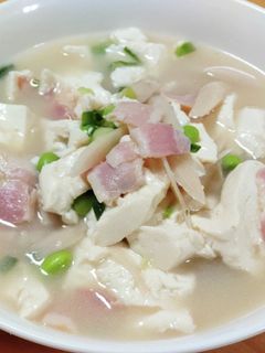 ベーコンとごぼうの豆腐味噌煮-レシピのメイン写真