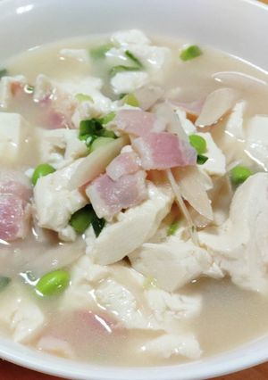 ベーコンとごぼうの豆腐味噌煮-レシピのメイン写真
