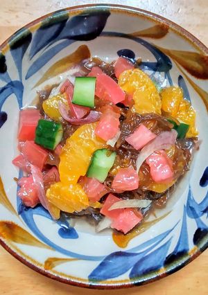 夏の彩りモズク酢サラダ仕立て-レシピのメイン写真