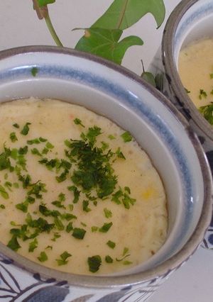 レンジで3分　竹の子の豆乳茶碗蒸し-レシピのメイン写真
