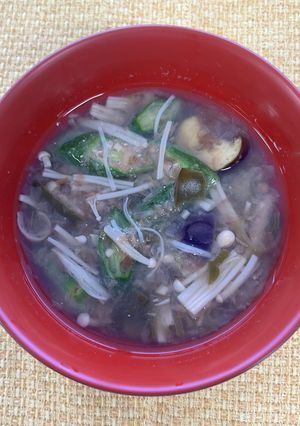 オクラとなすの味噌汁-レシピのメイン写真
