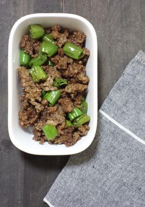 ししとうとひき肉の焼肉のタレ和え-レシピのメイン写真