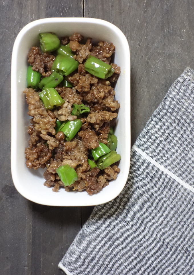 ししとうとひき肉の焼肉のタレ和え-レシピのメイン写真
