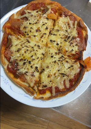 マルゲリータ風フライパンピザ-レシピのメイン写真