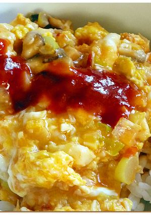 エリンギたっぷり ♪ ピリ辛 ♪ 玉子丼-レシピのメイン写真