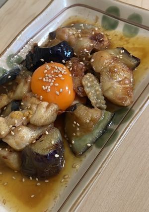揚げナスとぼんじりの炒め物-レシピのメイン写真